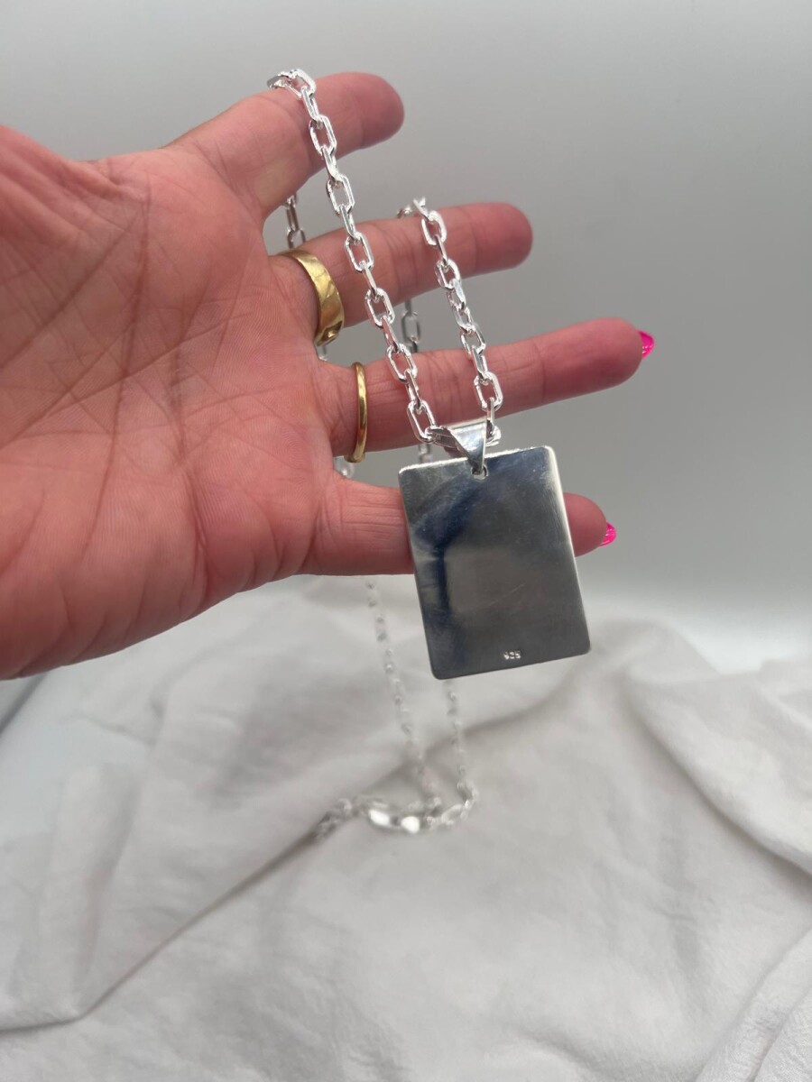 Conjunto medalla y cadena plata 