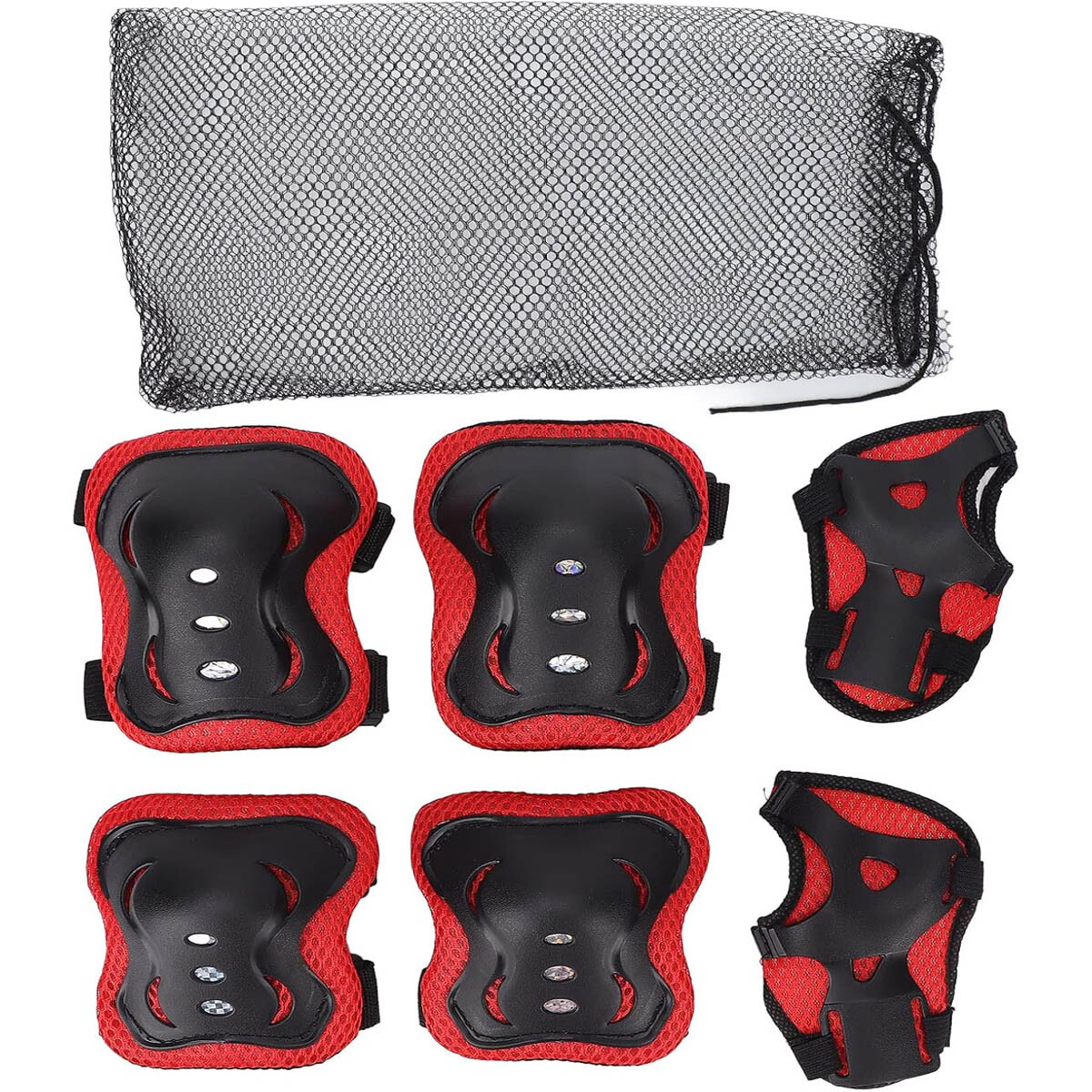Set Protecciones 2 Rodillera +2 Codera +2 Muñequera - Negro 