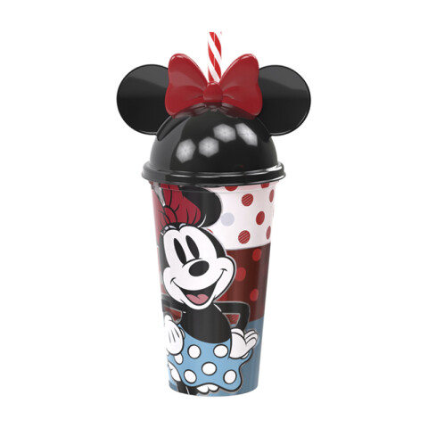 Vaso Plástico Milk Shake con Forma y Pajita Minnie 500 ml U