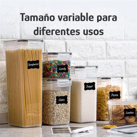Set 24 Tarros Herméticos Cocina Apilables Con Accesorios Negro