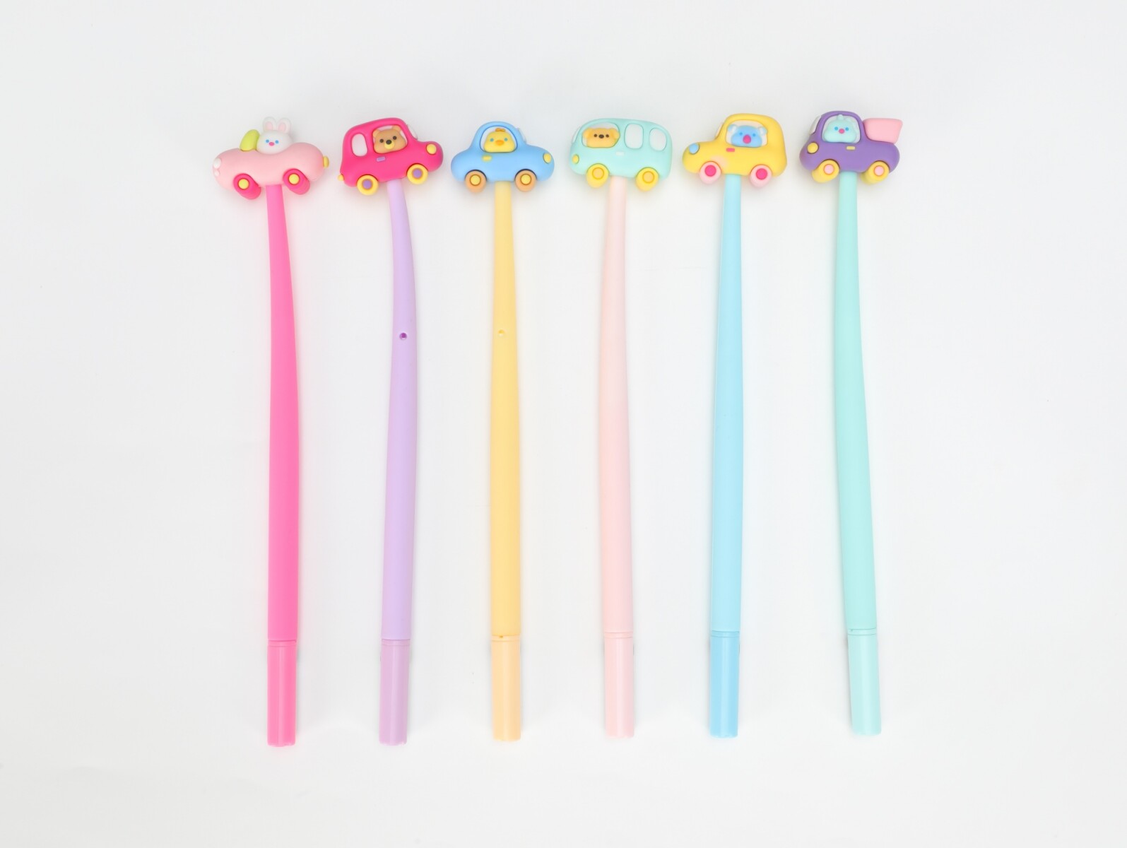 BOLÍGRAFO DE GEL DE SILICONA CON FORMA DE VEHÍCULO DE DIBUJOS ANIMADOS 