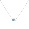 Conjunto Flor doble - Plata 925 - Cristal azul - CJ3023 conpiedra