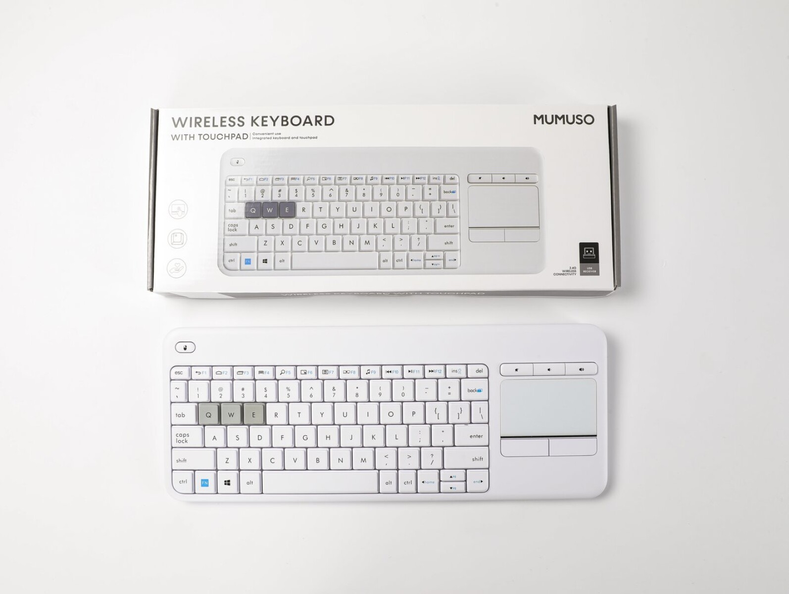 TECLADO INALÁMBRICO TÁCTIL – BLANCO 
