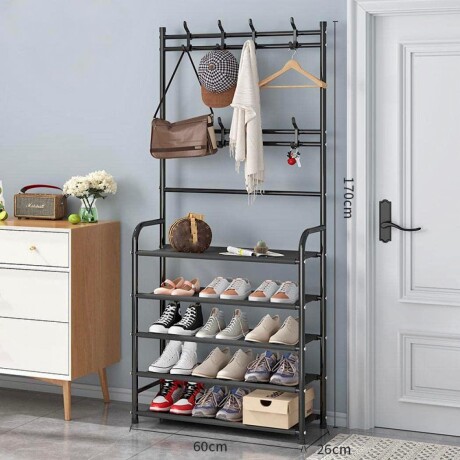 Zapatero Perchero Organizador Armario 4 Niveles - NEGRO Zapatero Perchero Organizador Armario 4 Niveles - NEGRO