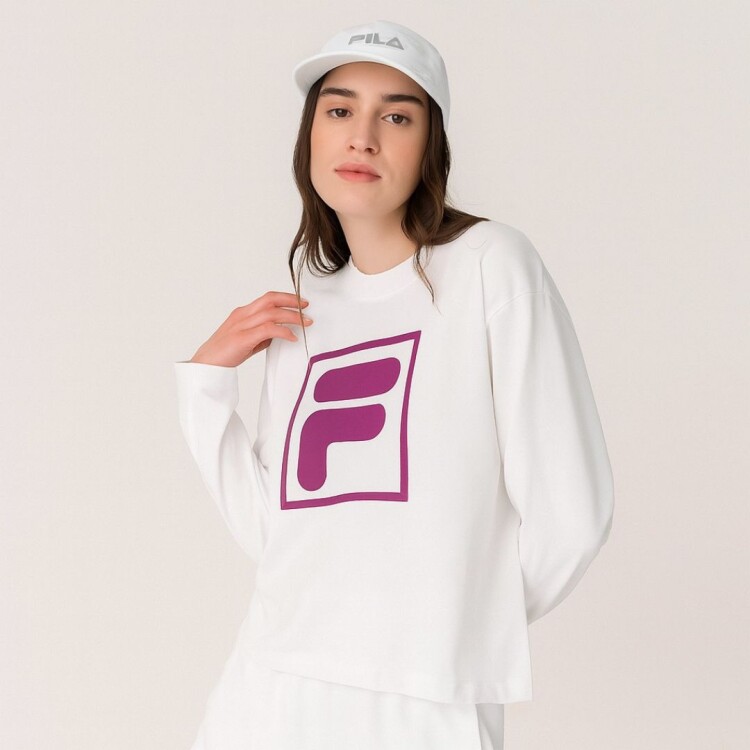 REMERA MUJER MANGA LARGA F-BOX FILA Blanco