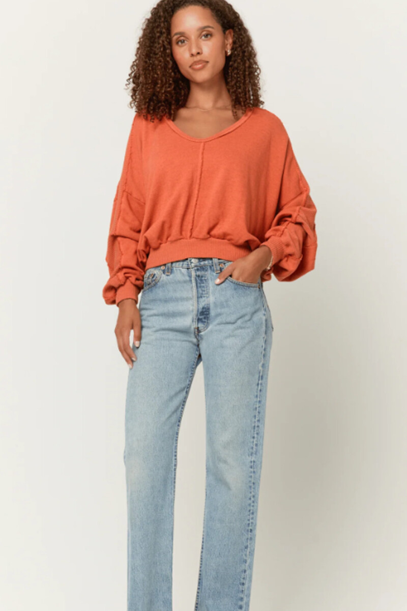 SWEATER PEBBLES SEAMED Naranja