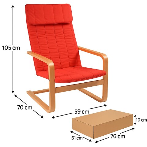 Sillón Individual Flex Rojo de Diseño Nórdico con Estructura de Madera – Ideal para Living, Dormitorio u Oficina Sillón Individual Flex Rojo de Diseño Nórdico con Estructura de Madera – Ideal para Living, Dormitorio u Oficina