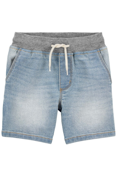 Bermuda jean con cordón Sin color