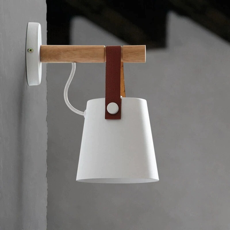 Aplique Moderno Metal Madera Vintage Nordico Calidad Blanco