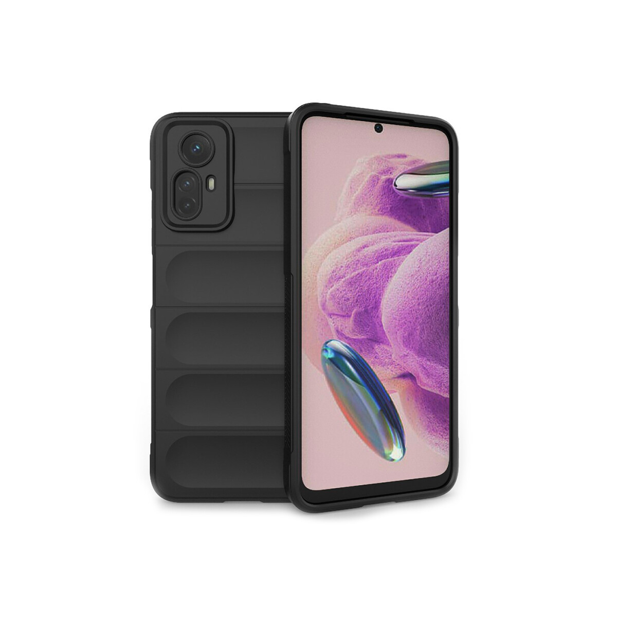 Protector Xiaomi Redmi Note 12S engomado con textura color negro 