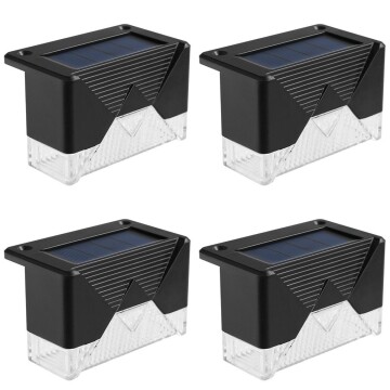 Set 4 Luces Para Escalera Led Solar Aplique Recargable Set 4 Luces Para Escalera Led Solar Aplique Recargable