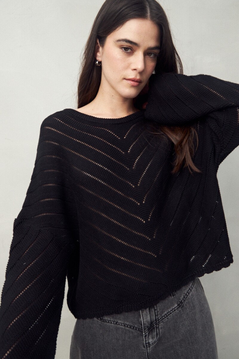 SWEATER CAPUCINE Negro