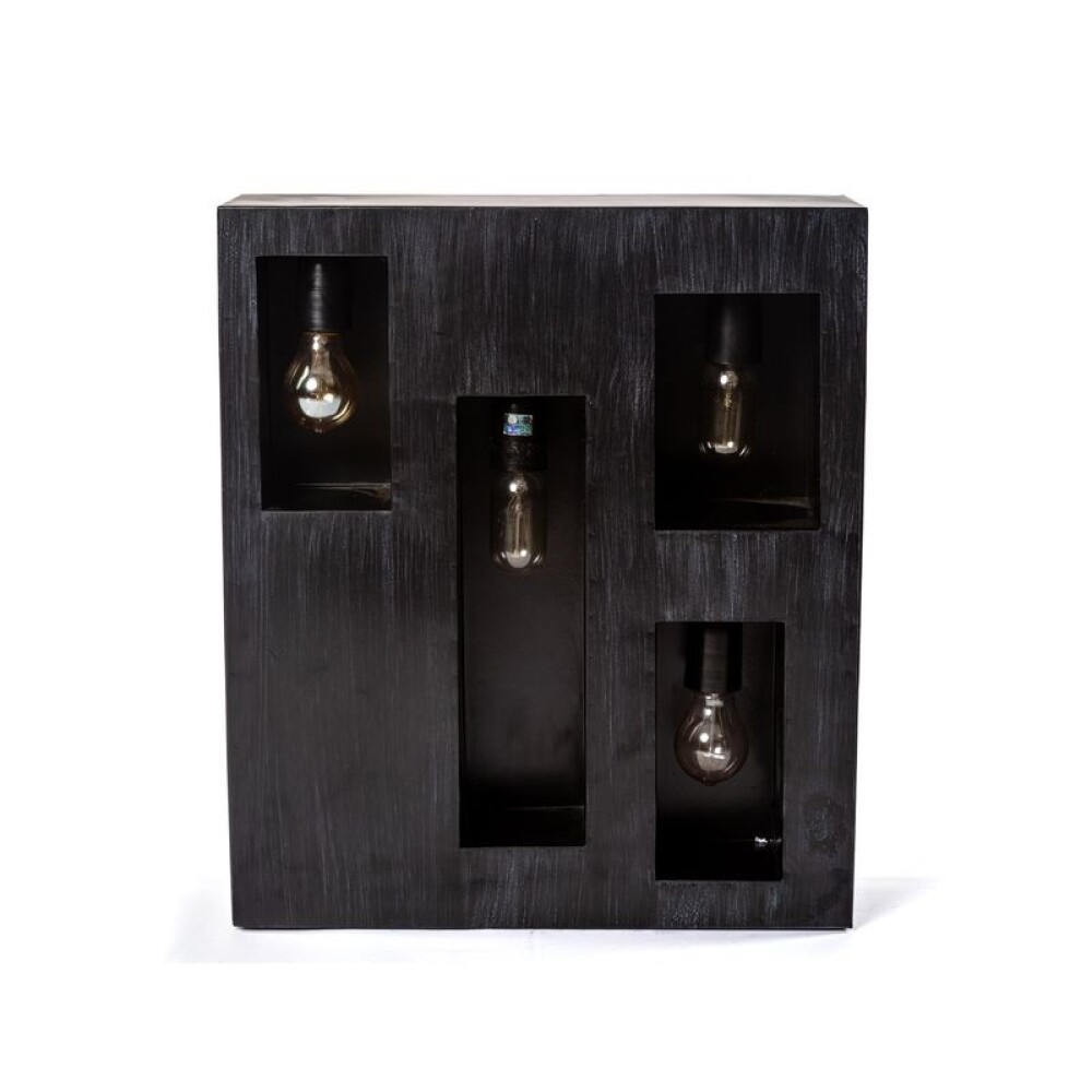 Lámpara de pared en chapa simil madera-8153 Lámpara de pared en chapa simil madera 8153