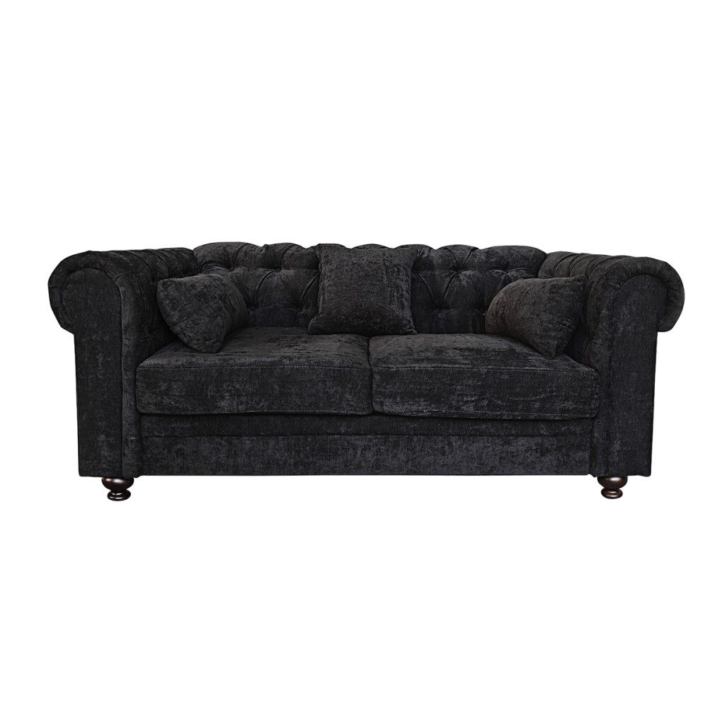 SOFÁ SILLÓN 2 CUERPOS - CON ALMOHADONES NEGRO