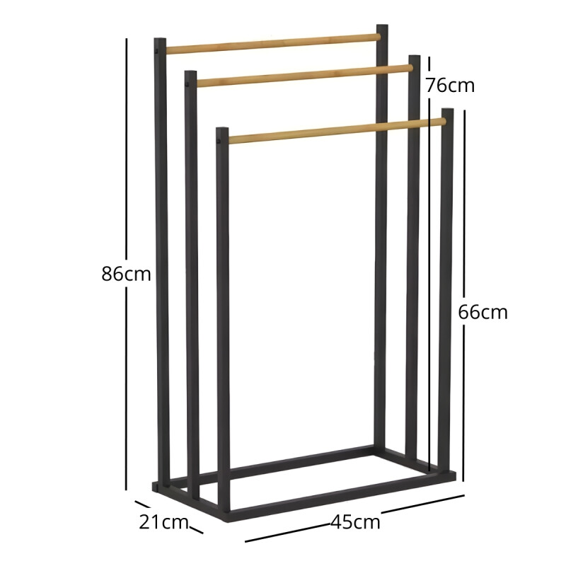 Despojador de bamboo 45x21x86cm NEGRO