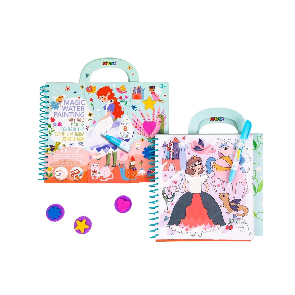 AVE3EN1 - Libros Para Colorear Con Agua 3 En 1 Avenir 3+ - Princesas 