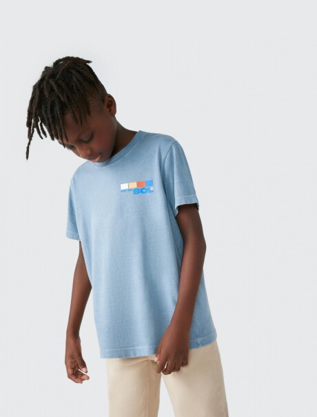CAMISETAS INFANTIL CON ESTAMPA AZUL