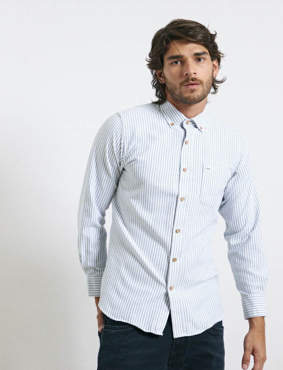 012622 CAMISA HARRINGTON LABEL Gris/natural