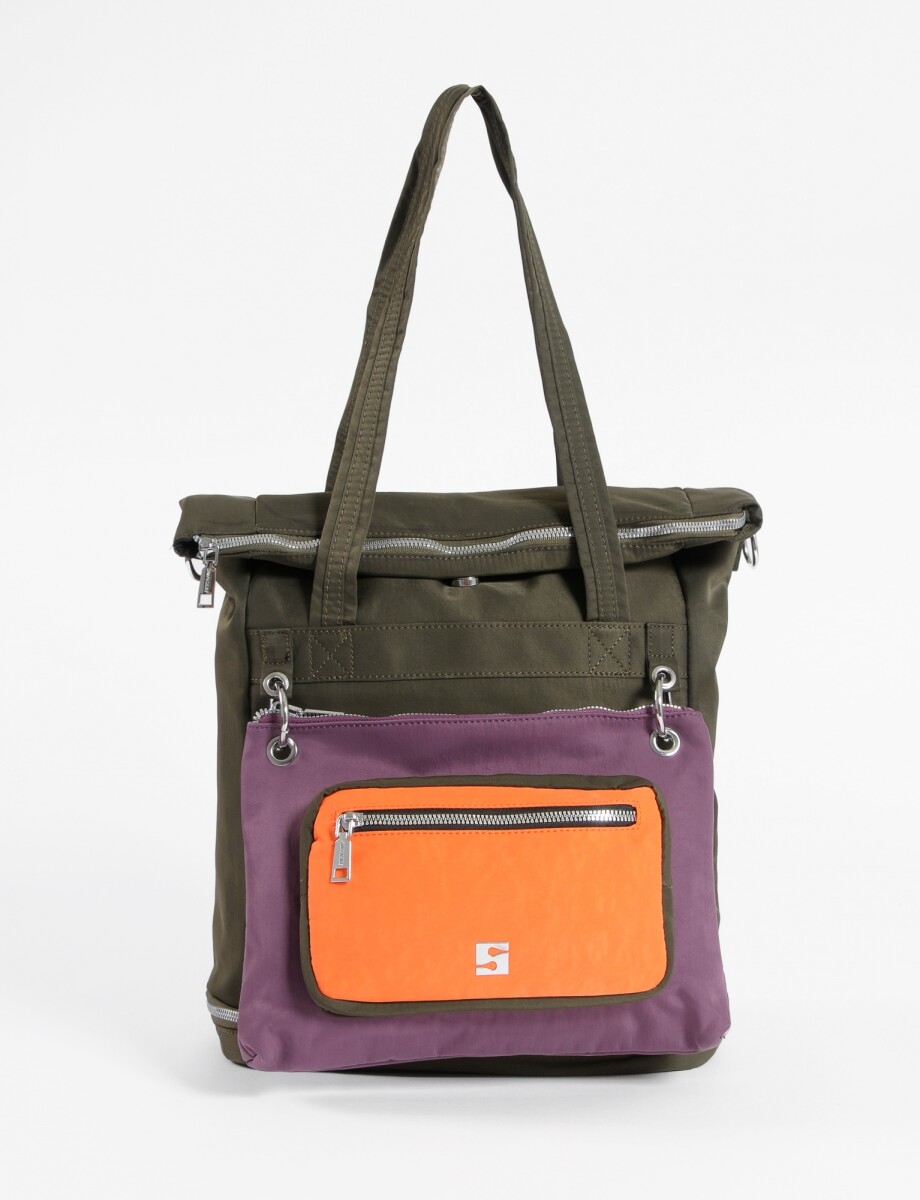 Mochila shopper con bolsillo removible - verde 