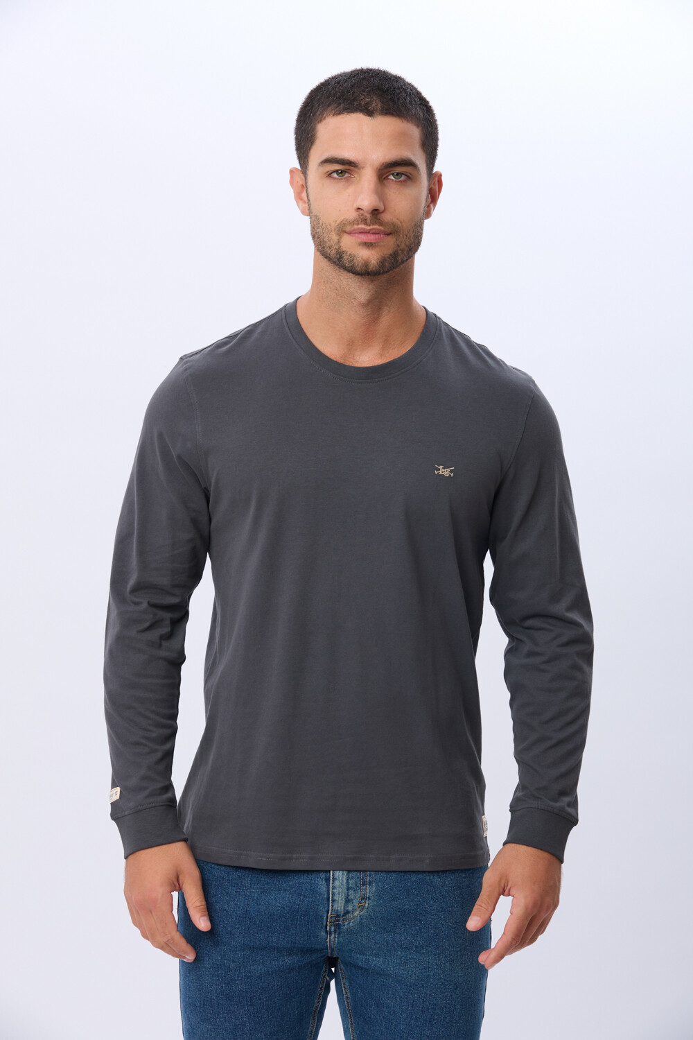 REMERA BÁSICA DE ALGODÓN Gris Oscuro
