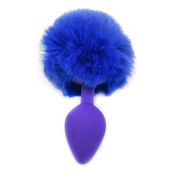 Plug Anal Pompón Conejita Consolador Estimulador Talle S Variante Color Azul Violeta