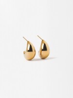 Pendientes De Aro Relieve - Acero Inoxidable dorado