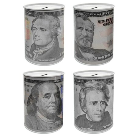 ALCANCIA DE METAL DOLAR MULTICOLOR