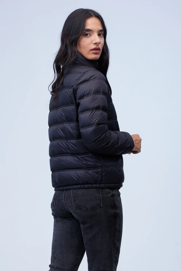 Campera Plumas Reversible NEGRO