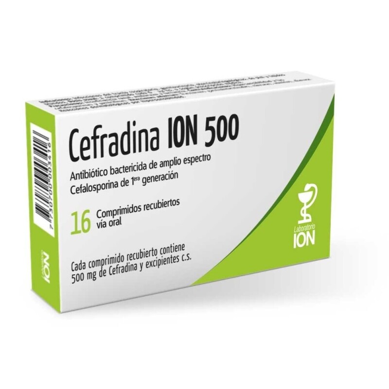 Cefradina 500 Mg 16 Comprimidos Cefradina 500 Mg 16 Comprimidos
