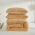 Set Acolchado Polar 2 Plazas + Fundas Almohada + Almohadon Color Variante Marron