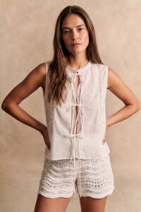 Blusa Bordada Off White