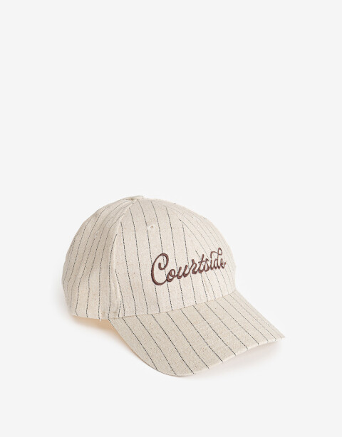 Caps Cap Rayada Con Lino Y Bordado - Combinacion Multicolor