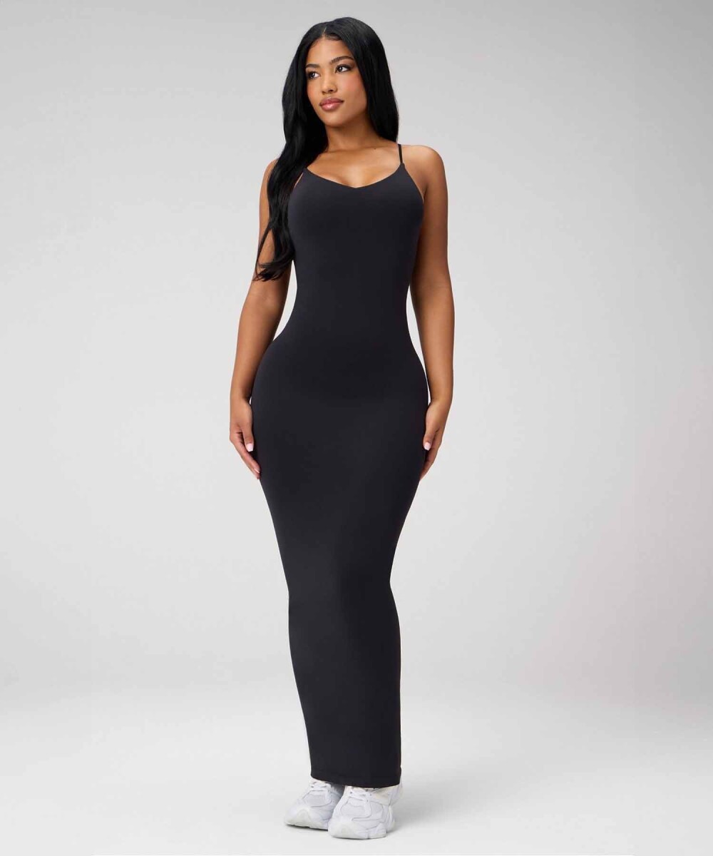 Vestido Strappy Seamless Maxi Dress Mujer - Black 