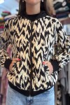 Campera capucha rayón Blanca y negra