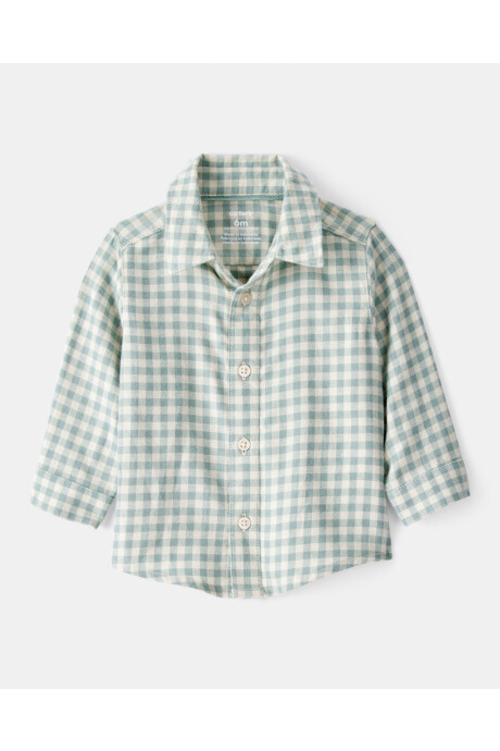 Set dos piezas, enterito jean y camisa de franela Sin color