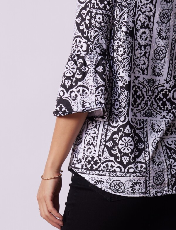 Blusa Relieve BLANCO/NEGRO