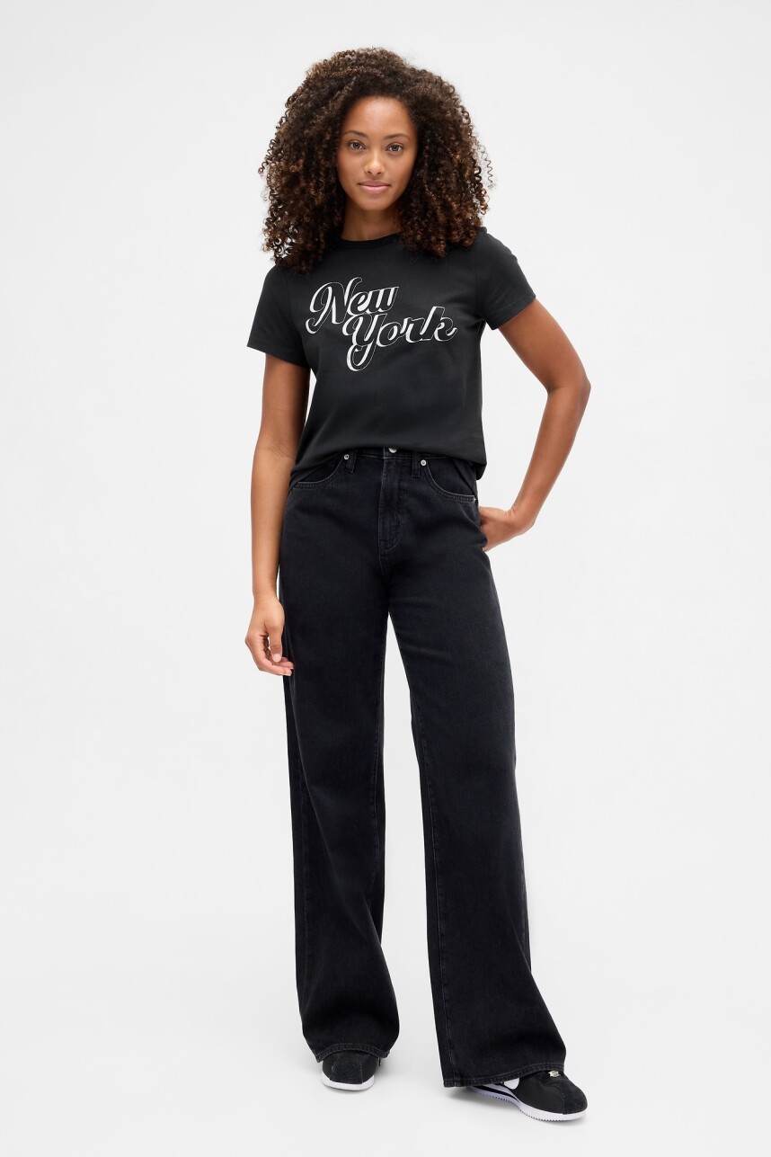 Remera Gràfico Manga Corta Mujer Moonless Night