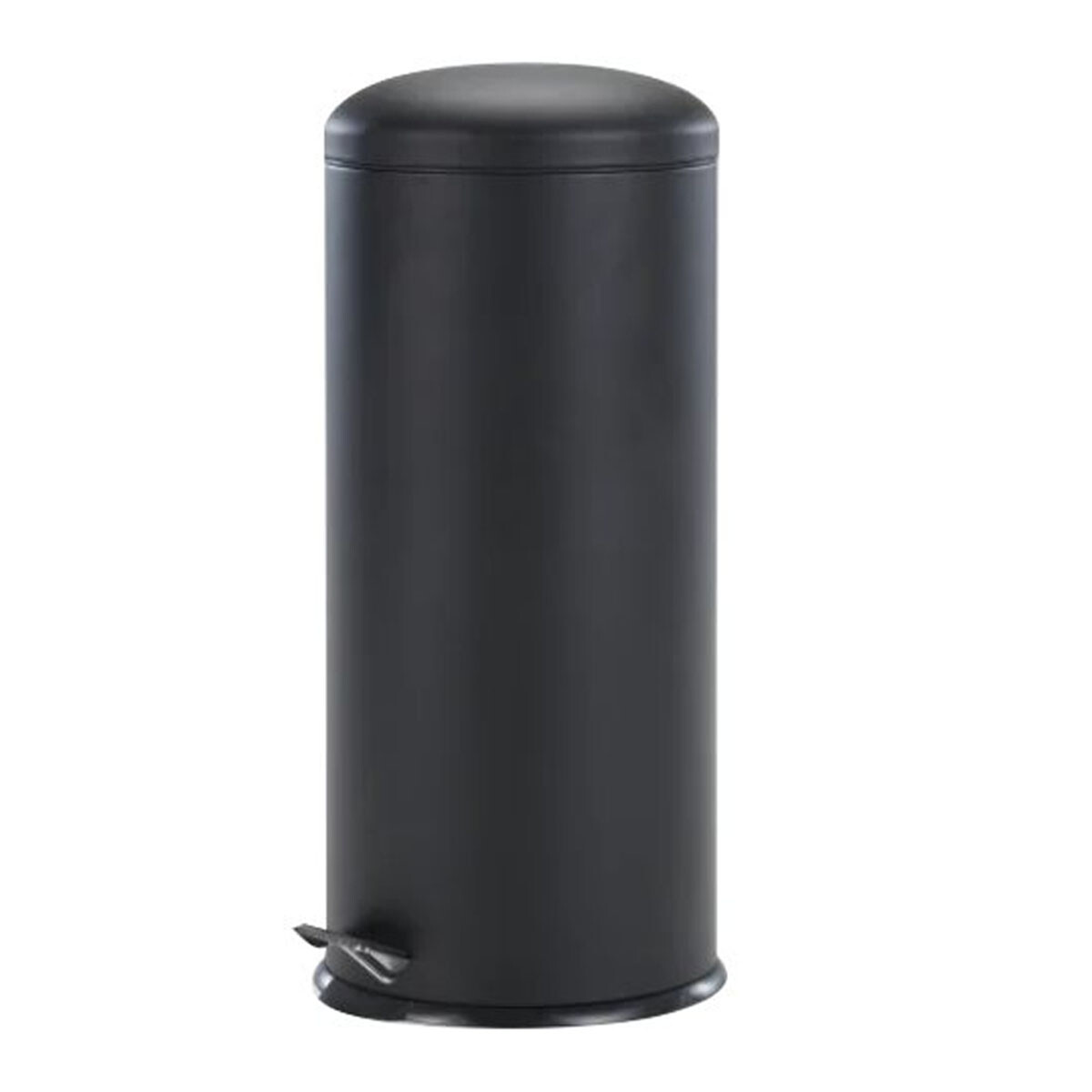 Tarro Residuos Basura Papelera Cilíndrica c/Pedal 30Lt Acero - Negro 