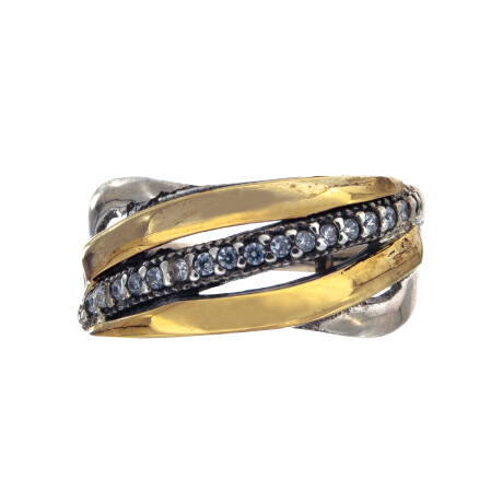 Anillo de Plata 925, Double y circonias Anillo de Plata 925, Double y circonias