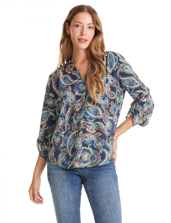 Blusa Arabescos AZUL/MULTI