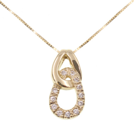 Colgante con cadena Antonella en oro amarillo 18k y brillantes Colgante con cadena Antonella en oro amarillo 18k y brillantes