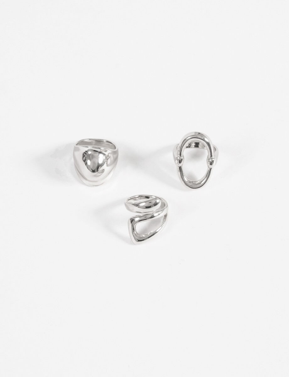 Set de anillos bold - plateado 