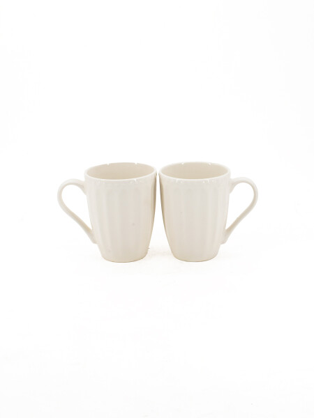 TAZA BLANCA LISTRAS SET X2 BLANCO (V)