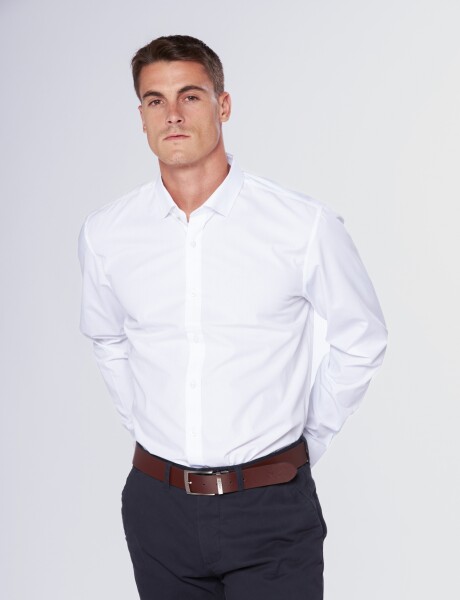 CAMISA CUELLO DE VESTIR LISA Blanco
