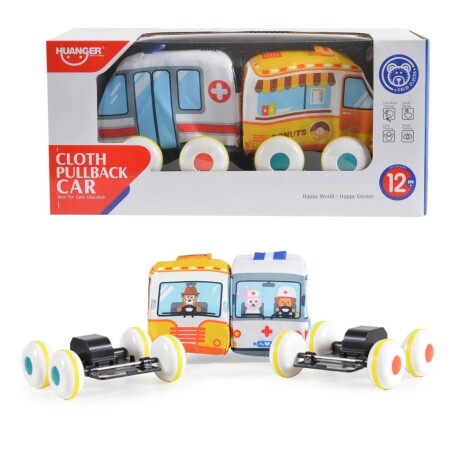 Set de 2 Autitos de Tela Huanger Ambulancia y Donuts 001