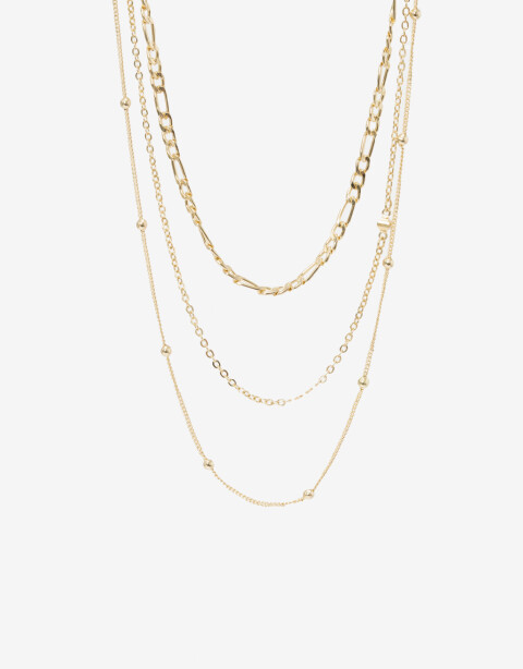 Collares Cortos Metal Set De Collares - Dorado
