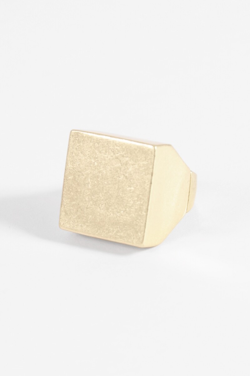 Anillo ajustable cuadrado antique dorado