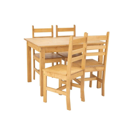 Juego de Comedor Lucia Plus 4 Sillas Madera Natural