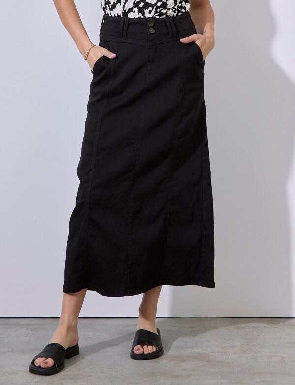 Falda Maxi Denim NEGRO