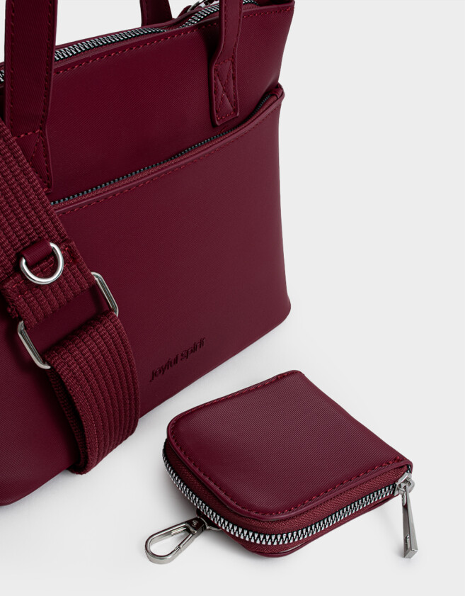 City Clasico Cartera City Con Pouch - Rojo Burdeaux